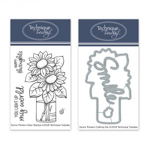 Echinacea Flower, Technique Tuesday Clear Stamps