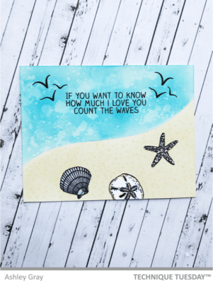 Beach Watercolor Scrapbook Note Cards