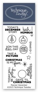 Park Lane Paperie 53 Clear Stamp Set - Day to Day Planner - Months Days  Flag Pennant Bullet Journaling